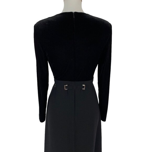 David Warren Formal Vintage Dress 6 Black Maxi Long Sleeve Retro Elegant - Picture 7 of 9